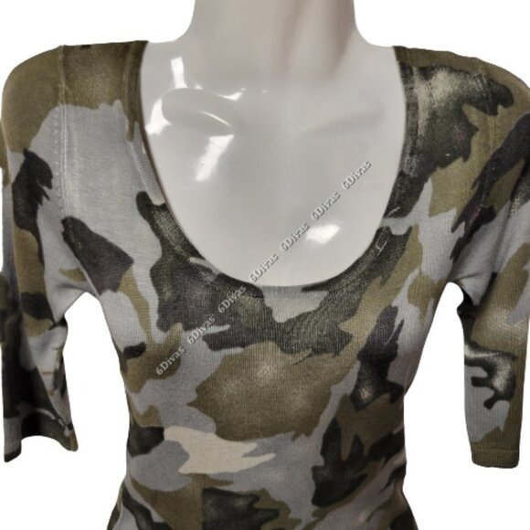 Sexy camouflage body hugging dress military army green sz. M - Picture 4 of 12